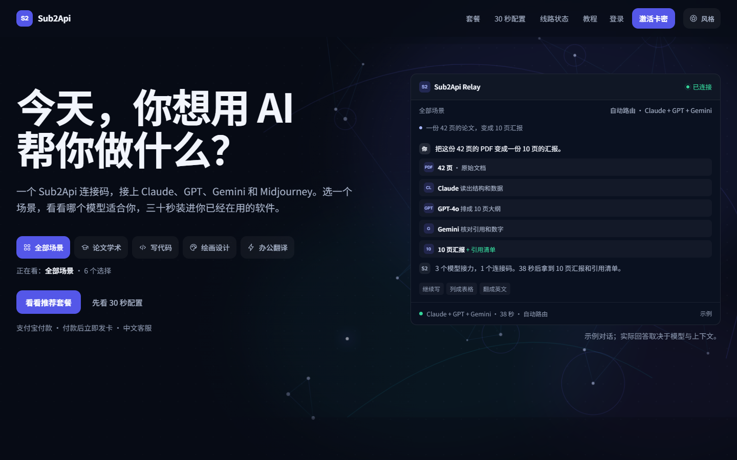 Relay Mesh 背景下的 Sub2Api 首页首屏